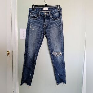 Moussy Vintage Distressed Blue Skinny Jeans Size 25